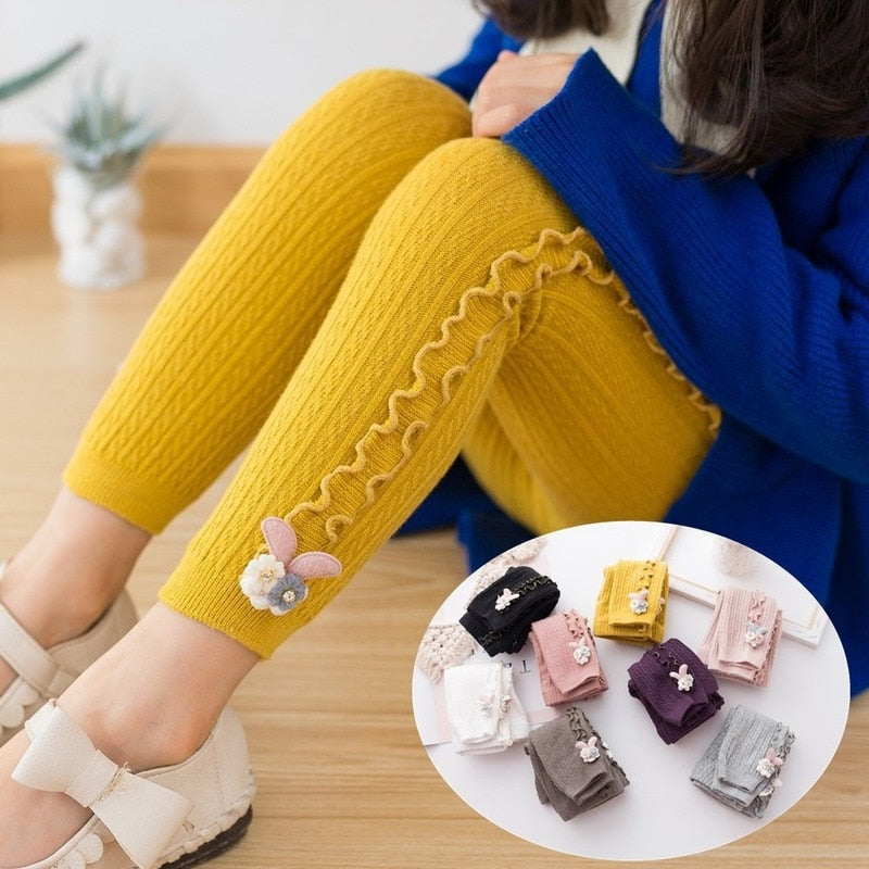 Knit Floral Embellished Leggings | (8 Colors)